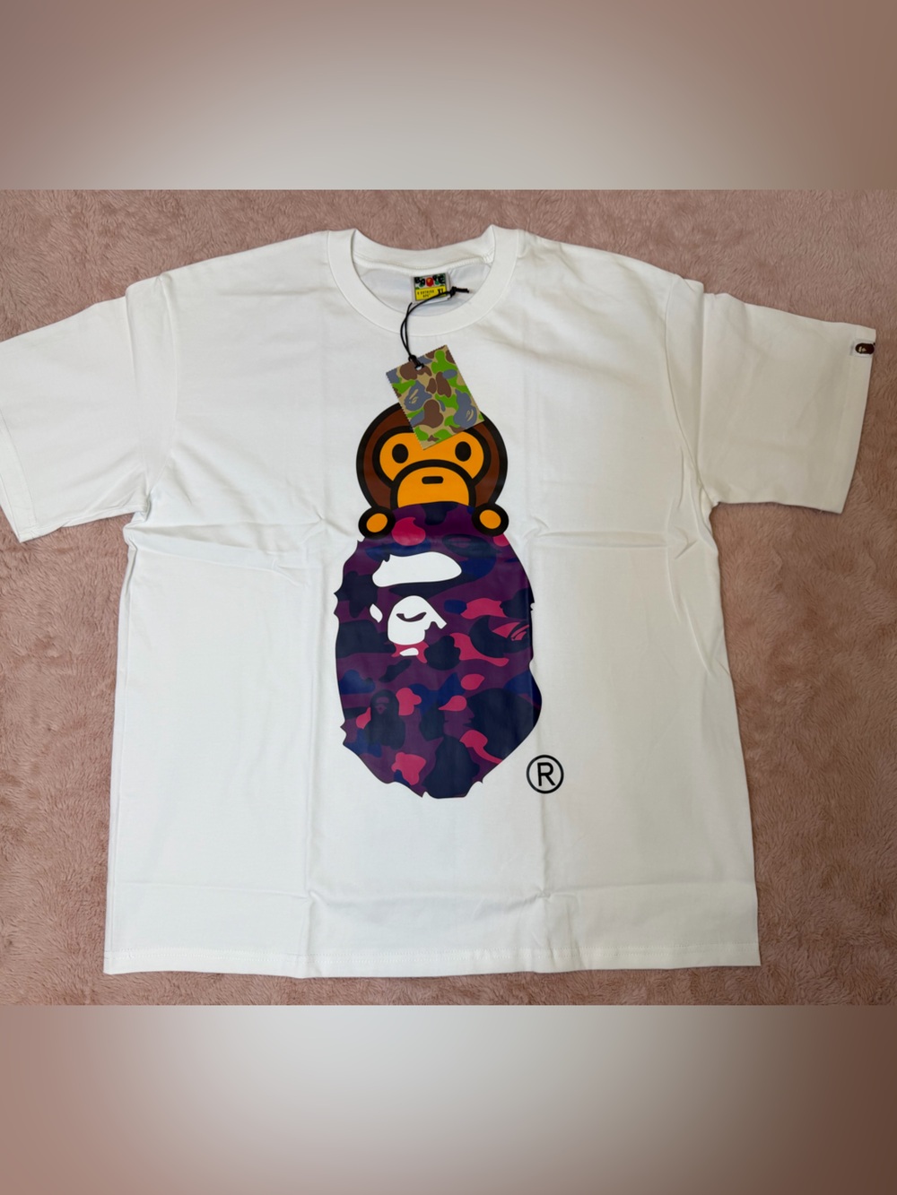 White A Bathing Ape (BAPE) "Milo on Big Ape Head" Tee